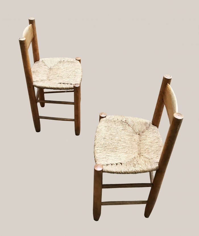 chaises bois et paille 2